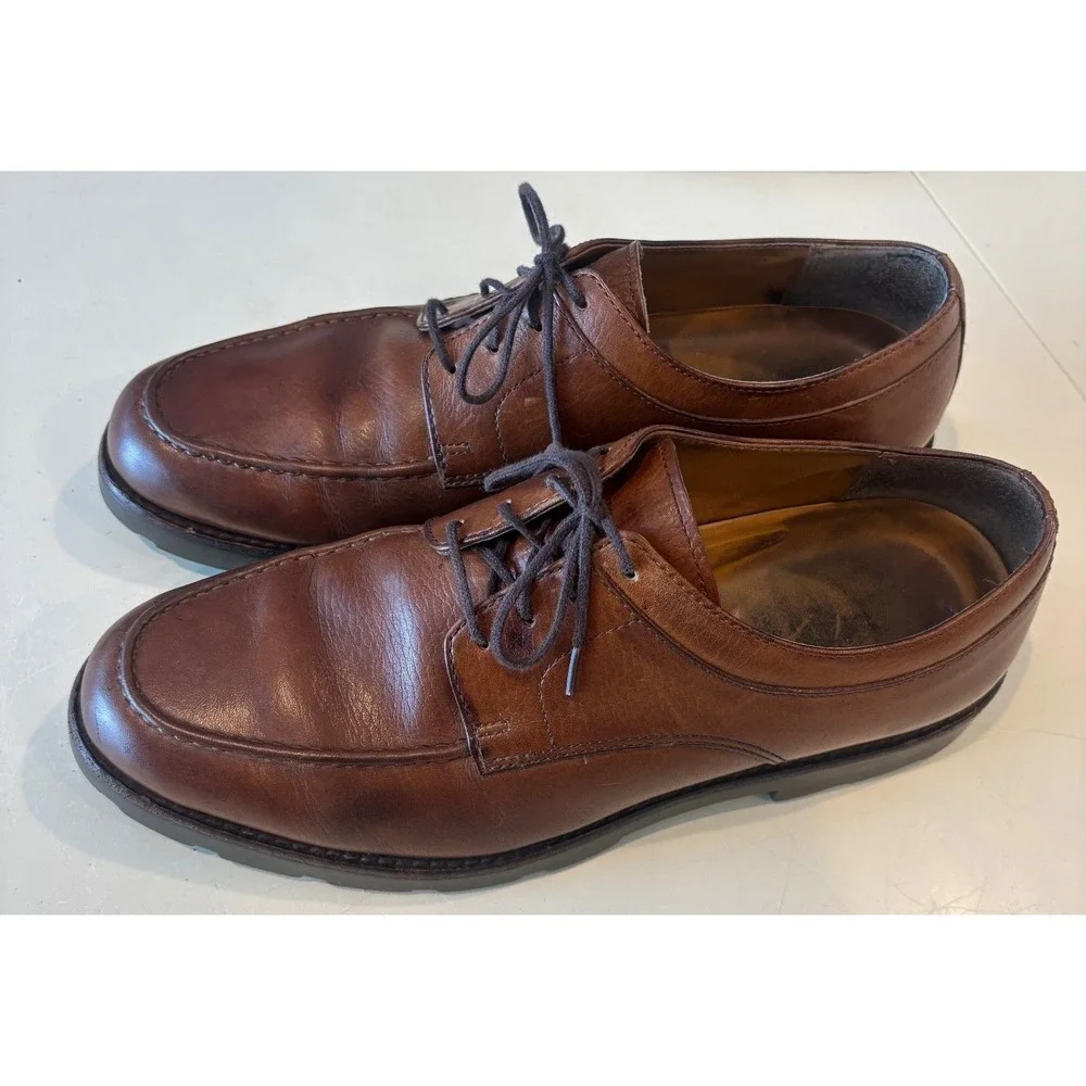 Polo Ralph‎ Lauren Mens Brown Leather Moc Toe Lug Sole Oxford Shoes M7101308-231